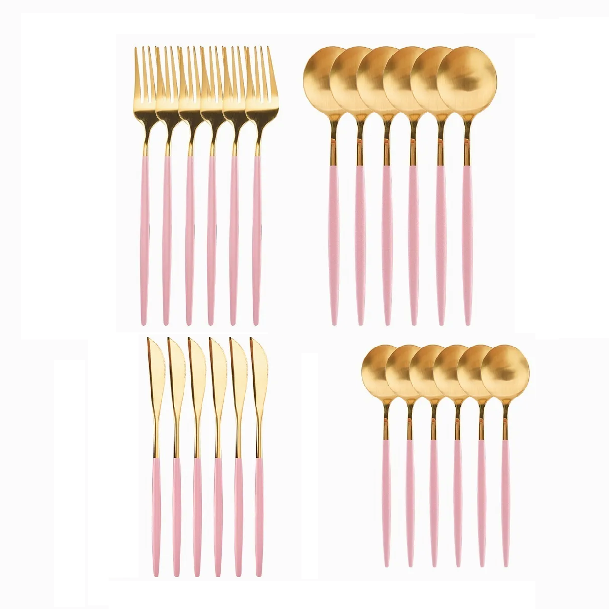 Juego De Cubiertos, Juego Kit Finos Acero Inoxidable, 24 Pzs