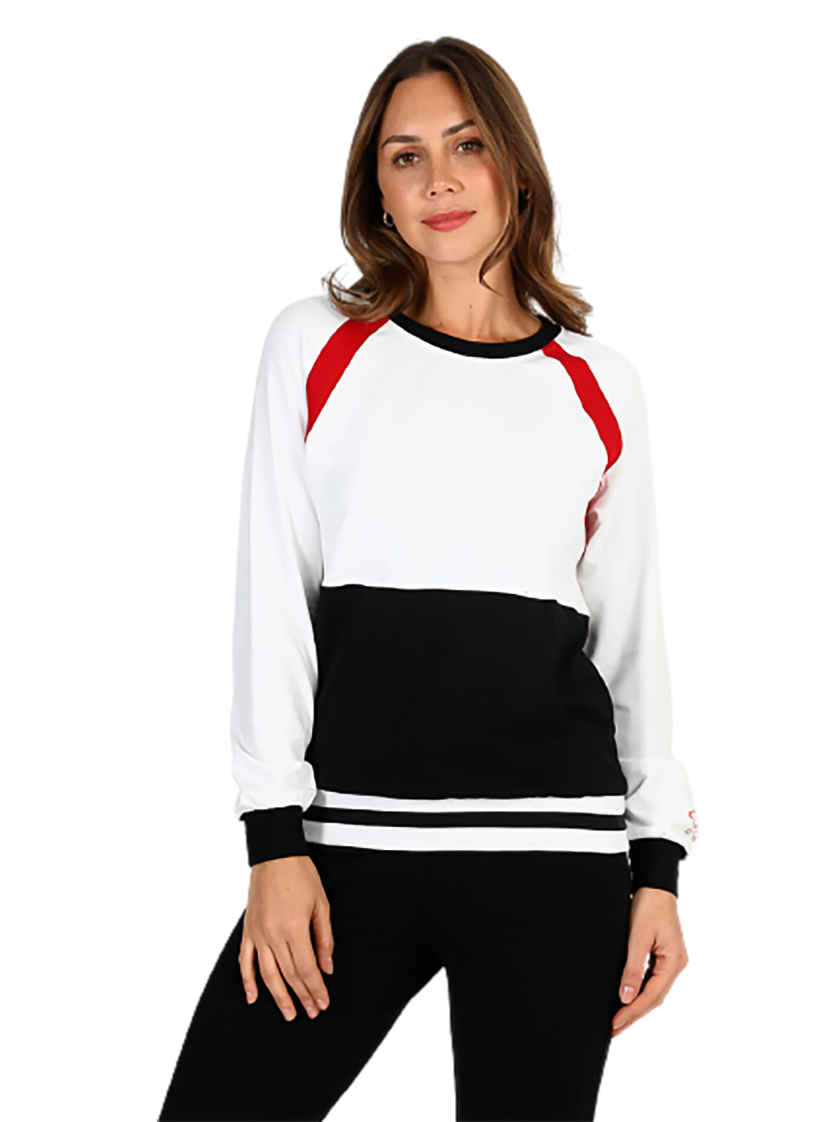 Sudadera Blanca Con Negro Y Rojo Mujer Foley´s