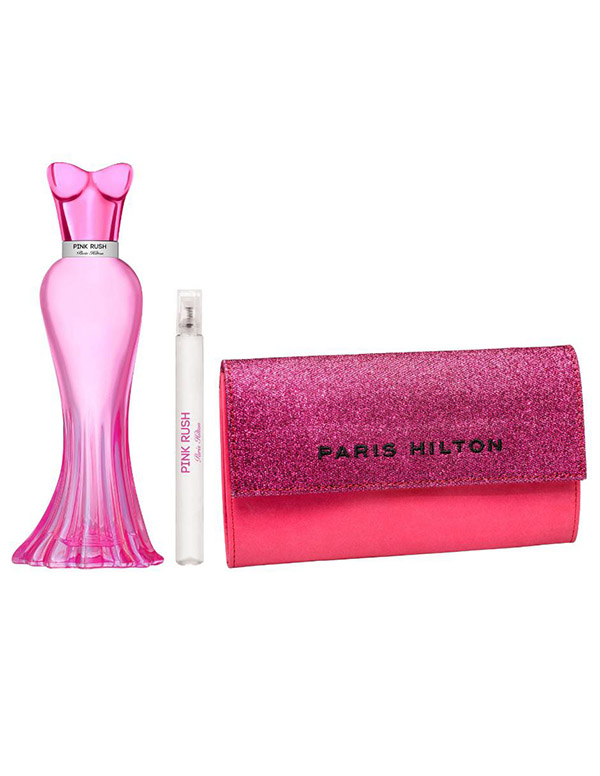 Set Paris Hilton Pink Rush Dama ( 3pz Edp 100 ml + 10 ml + 1 cartera )