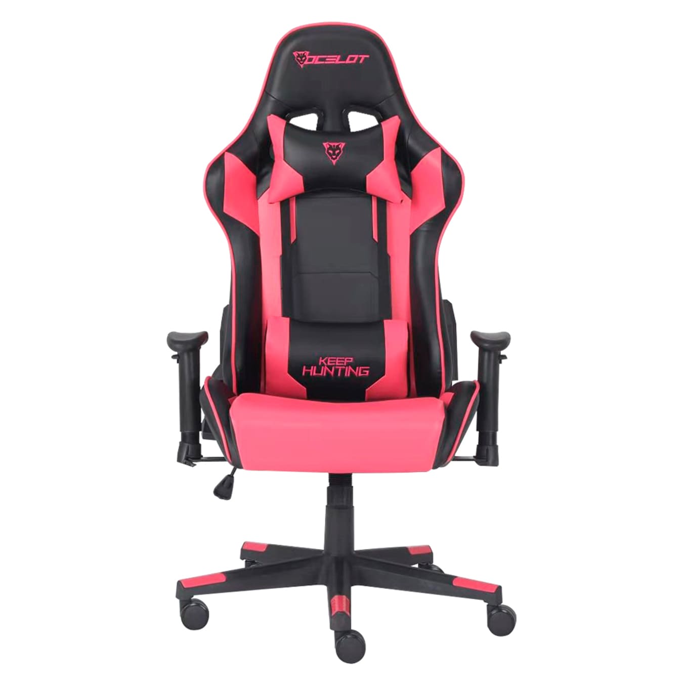 Silla Ocelot Gaming OGS-01, Negro con Rosa, de Vinipiel, Reclinable, Reposabrazos 2D, hasta 150 Kg.