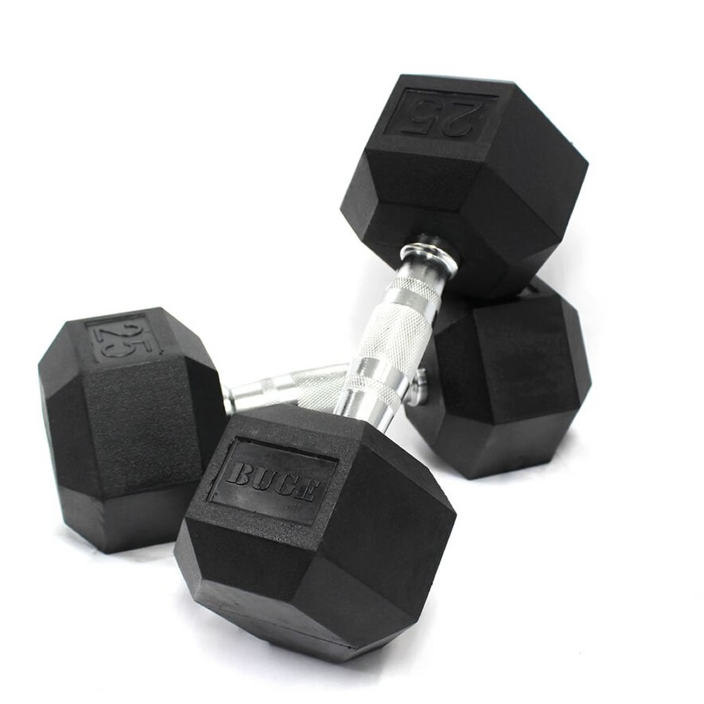 PAR DE MANCUERNA HEXAGONAL, DE 25 KG CADA UNA