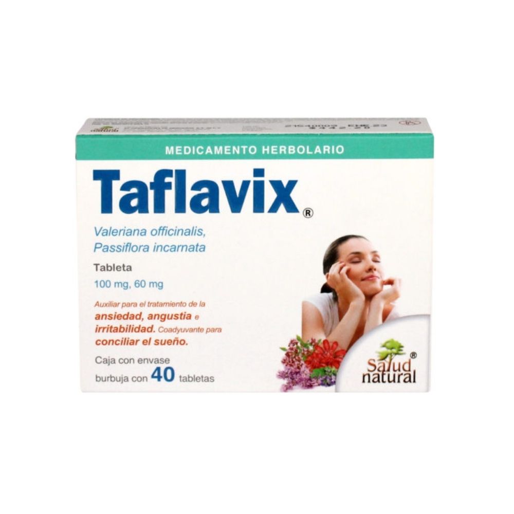 Taflavix Valeriana Officinalis, Passiflora Incarnata Para Ansiedad Angustia E Irritabilidad Y Concil 
