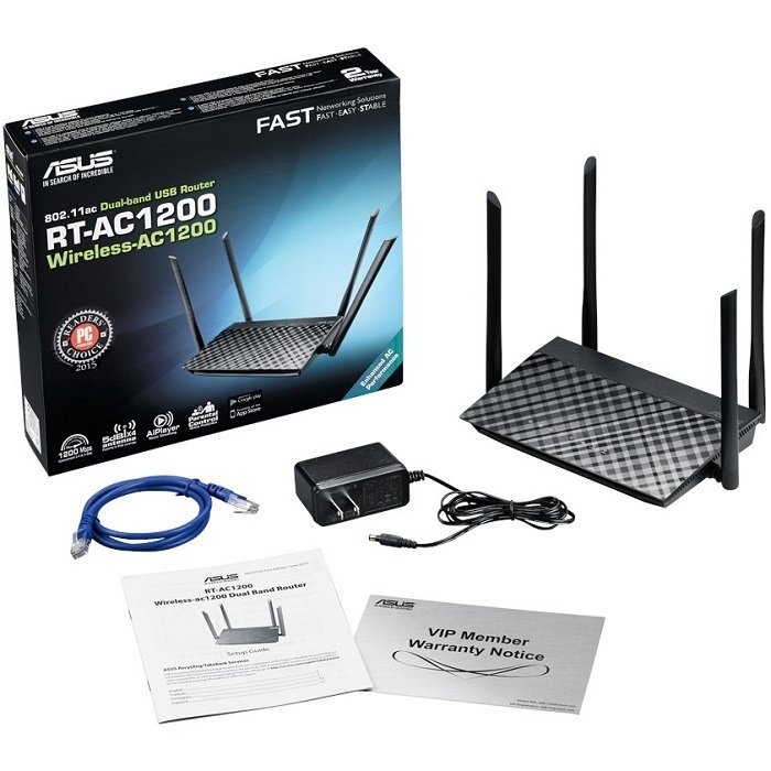 Router 4 Antena externa Transmitir Recibir Tecnología MIMO 2,4 GHz 2, 5 GHz 2 Enthernet RT-AC1200_V2