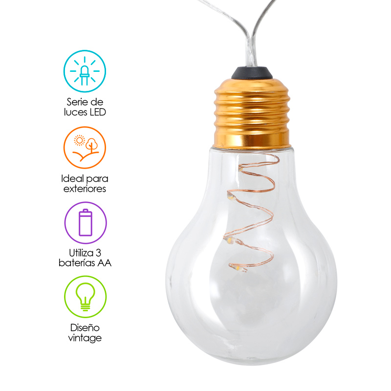 Serie de Luces LED para Exterior 10 Focos de Plástico Redlemon