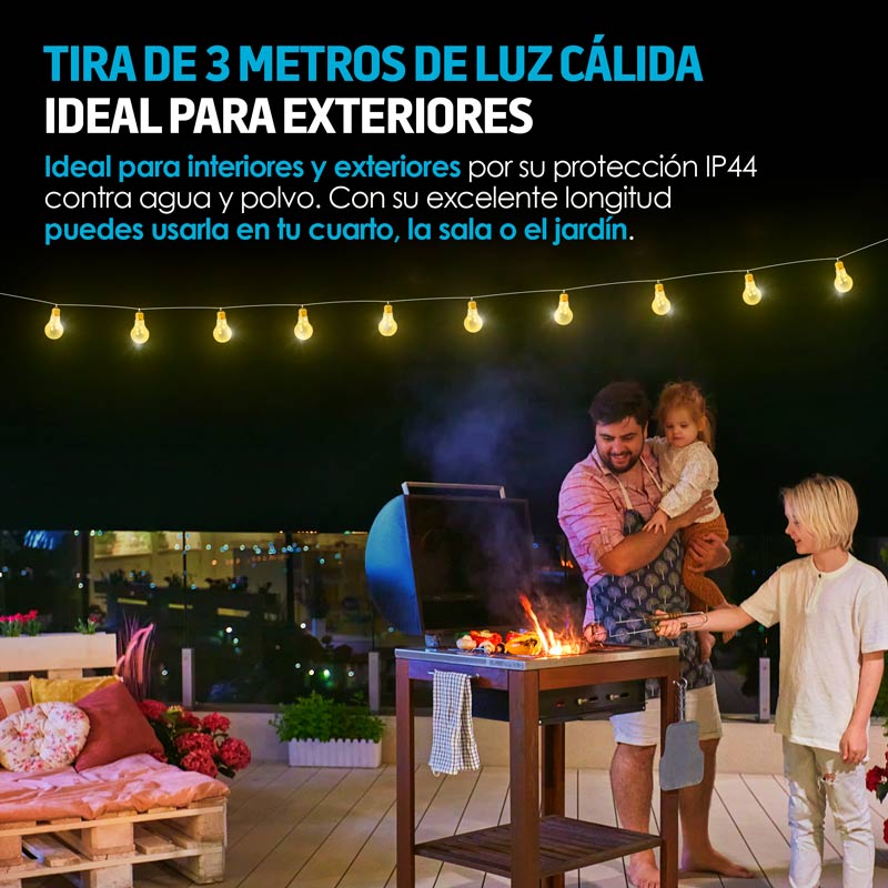 Serie de Luces LED para Exterior 10 Focos de Plástico Redlemon