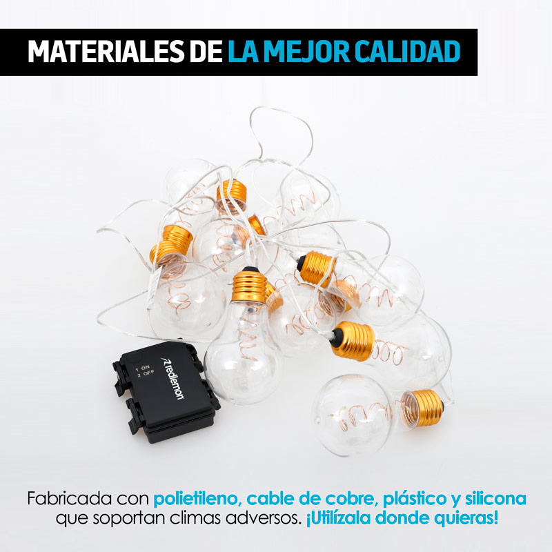 Serie de Luces LED para Exterior 10 Focos de Plástico Redlemon