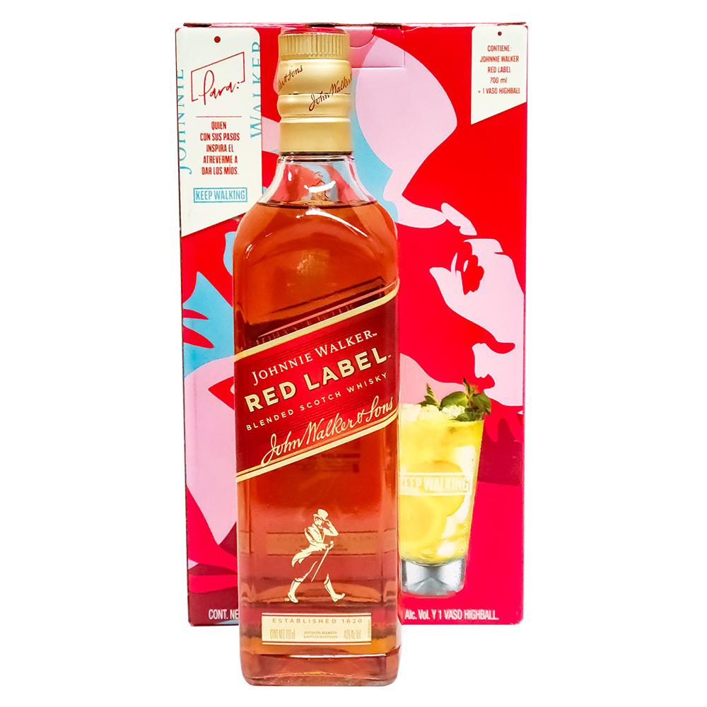 Gift Pack Whisky Johnnie Walker Red Label Con Vaso