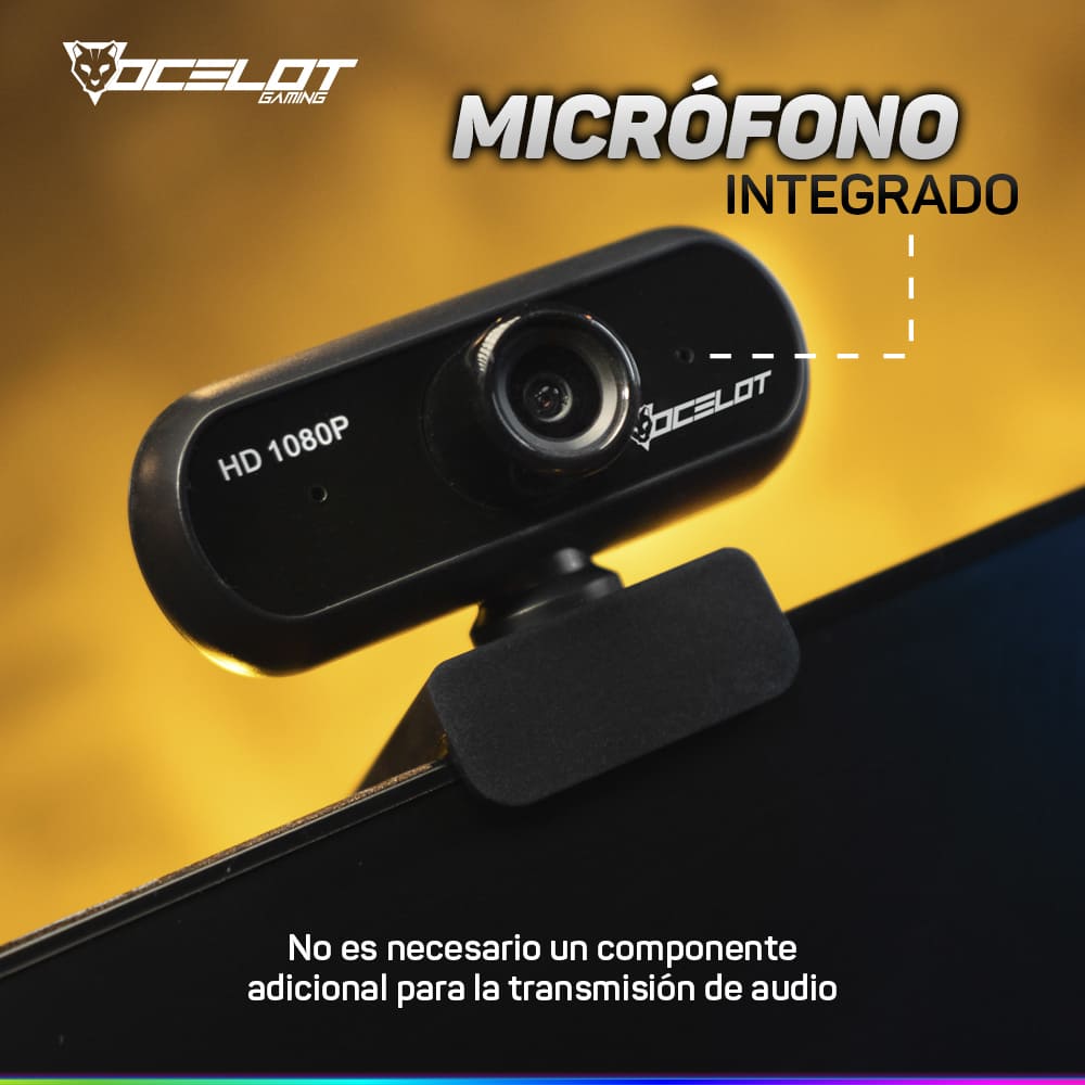 Webcam Gamer, Full HD 1080P, 30 FPS con Autofocus, Ocelot OGW-01