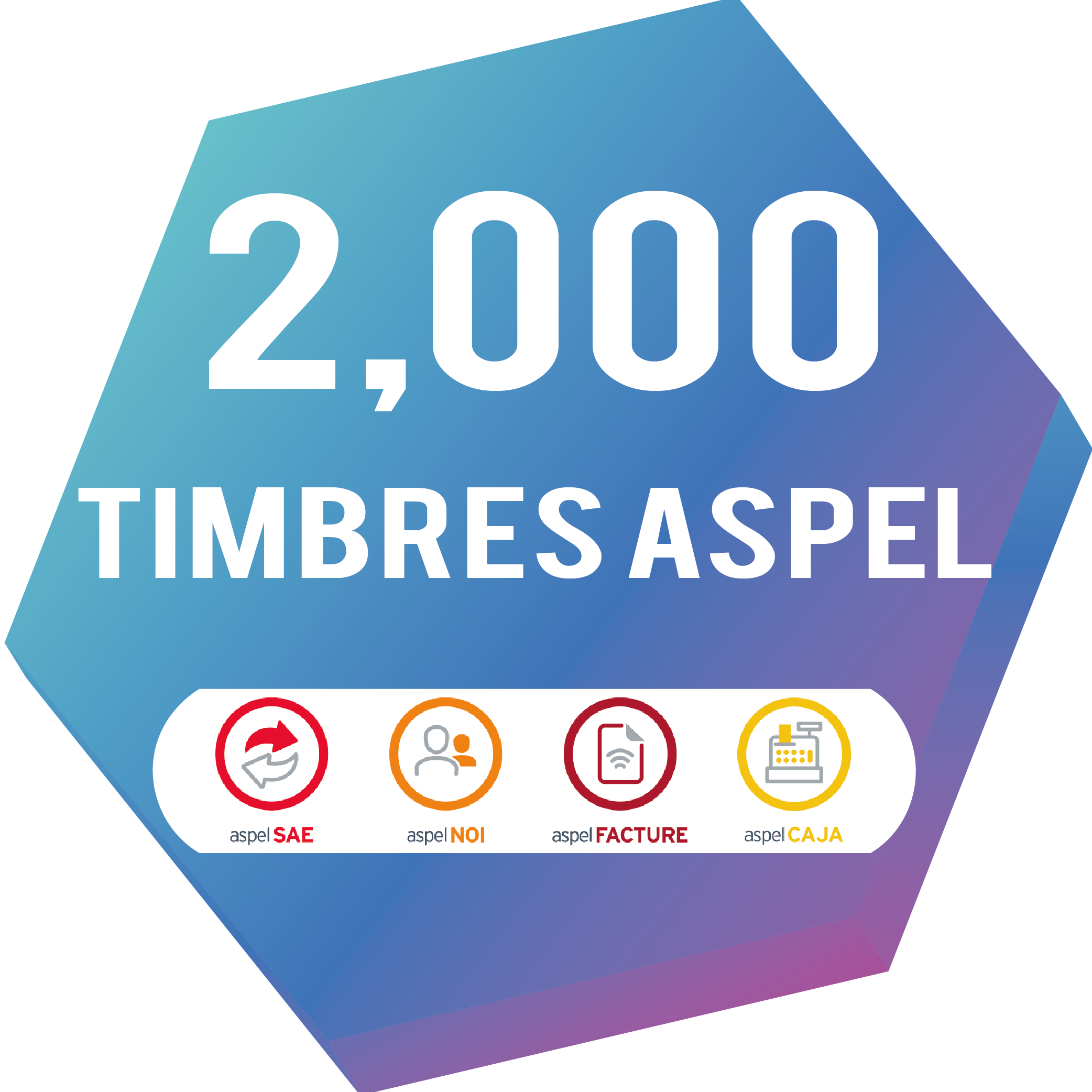 2,000 Timbres Aspel (Clave electrónica)