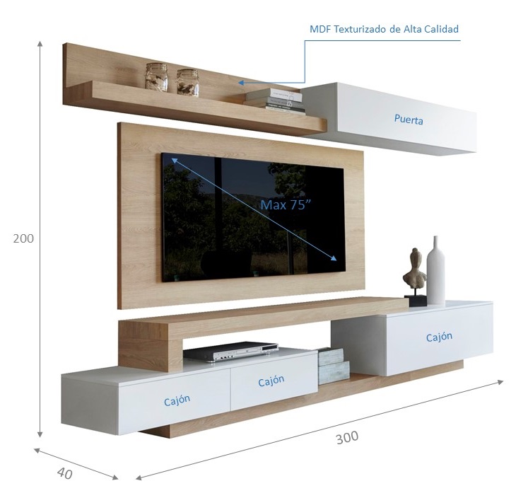 Mueble De Tv Minimalista Composición 5