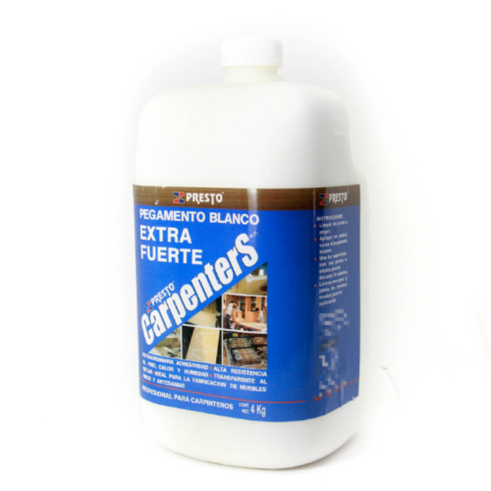 PEGAMENTO BLANCO PARA MADERA PRESTO CARPENTERS CUBETA 4 KG