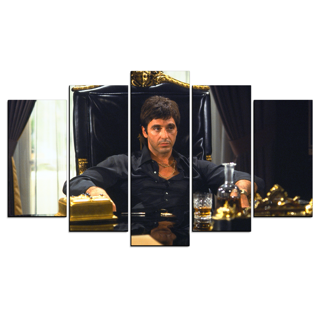 Cuadro Decorativo Scarface Tony Montana Sillon 100x60cm 5pzs Cuadros MX