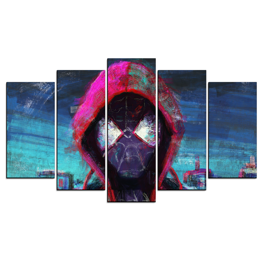 Cuadro Decorativo Spiderman Miles Morales Fan Art Marvel 100x60cm 5pzs Cuadros MX