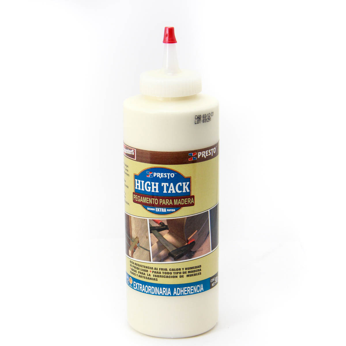 PEGAMENTO AMARILLO PARA MADERA PRESTO CARPENTERS HIGH TACK 500gr