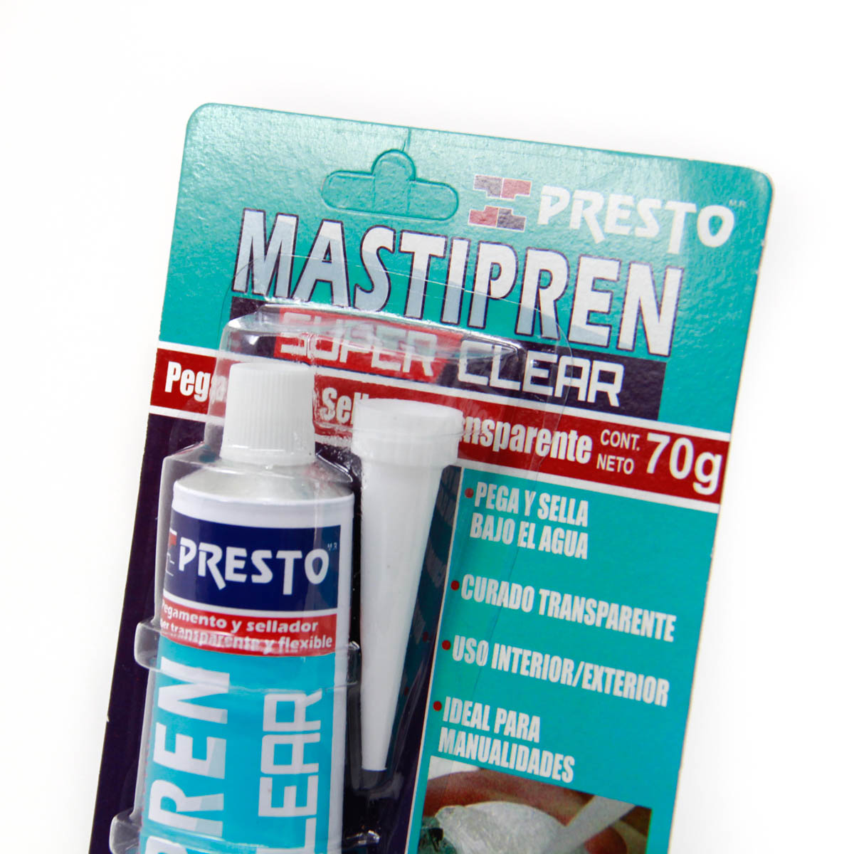 PEGAMENTO VIDRIO MASTIPREN PRESTO SUPERCLEAR CARTUCHO 70G