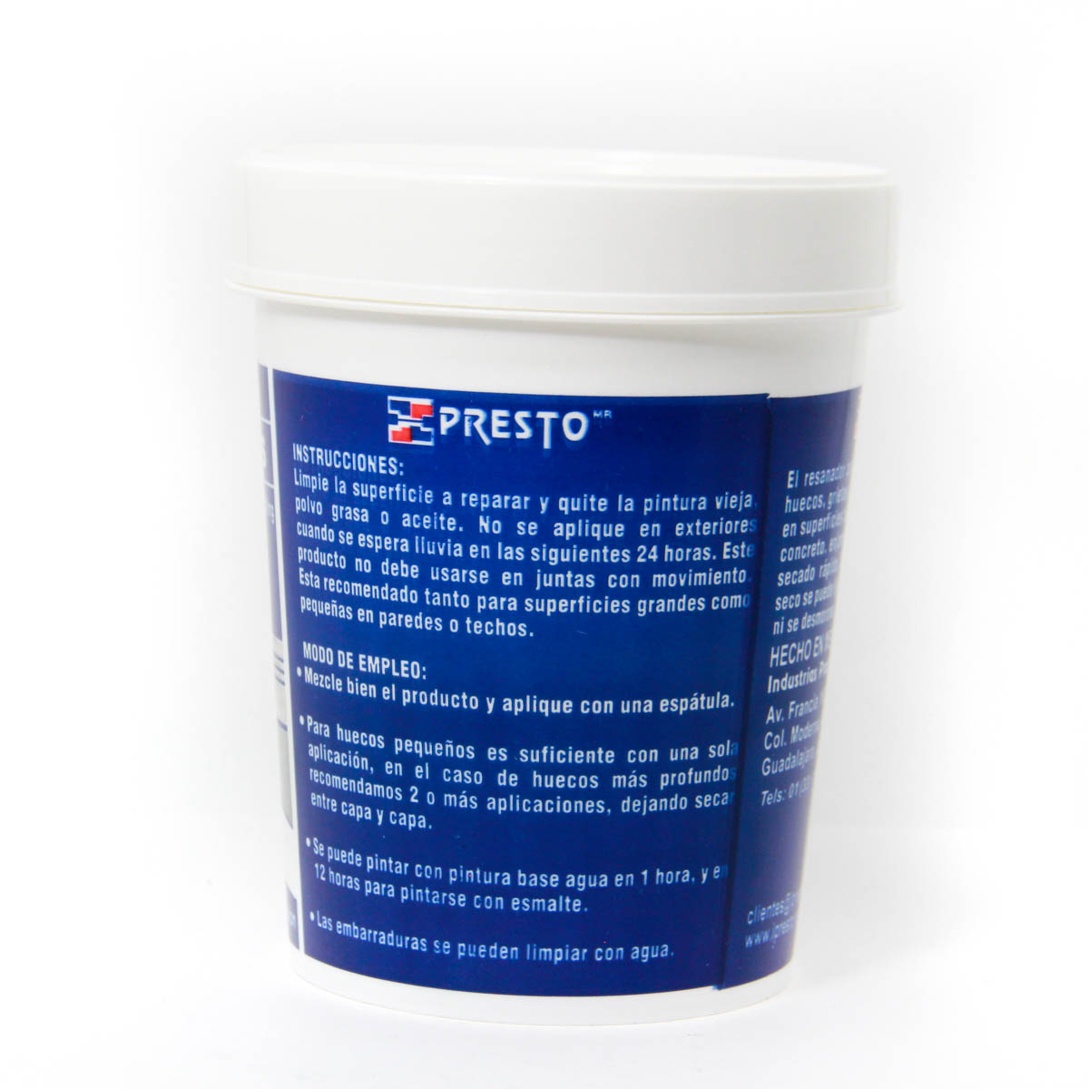 Resanador para muro grieta Blanco presto filler Tarro 946ml