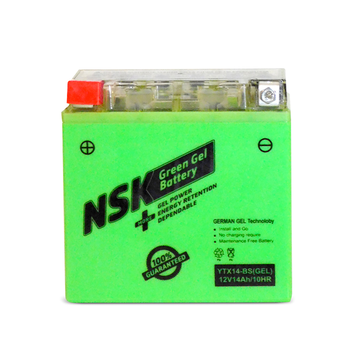 Bateria Moto NSK Green GEL YTX14-BS   151x88x146.