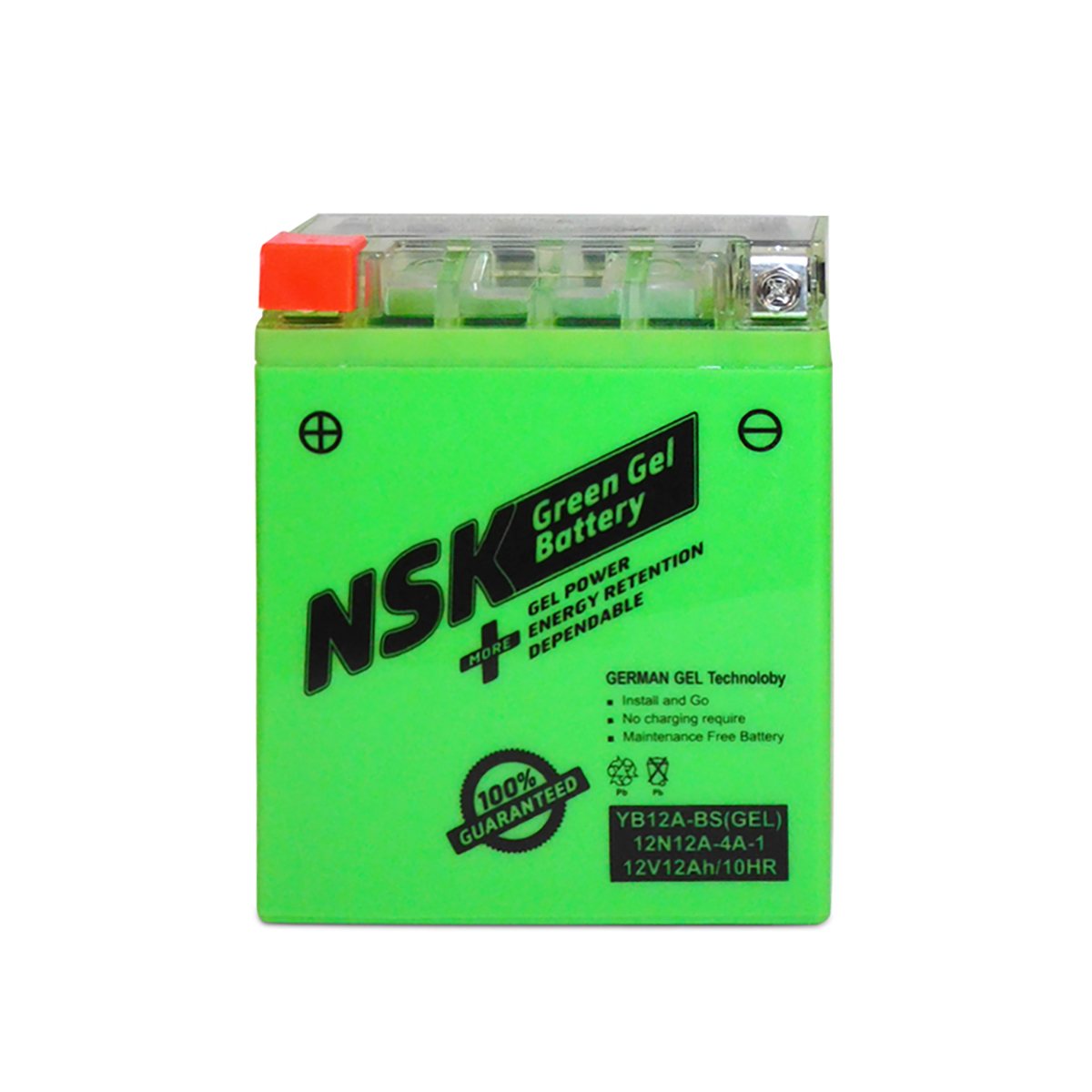 Bateria Moto NSK Green GEL 12N12A-4A-1   134x80x160