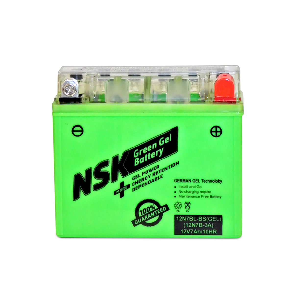 Bateria Moto NSK Green GEL 12N7BL-BS 149x60x129.