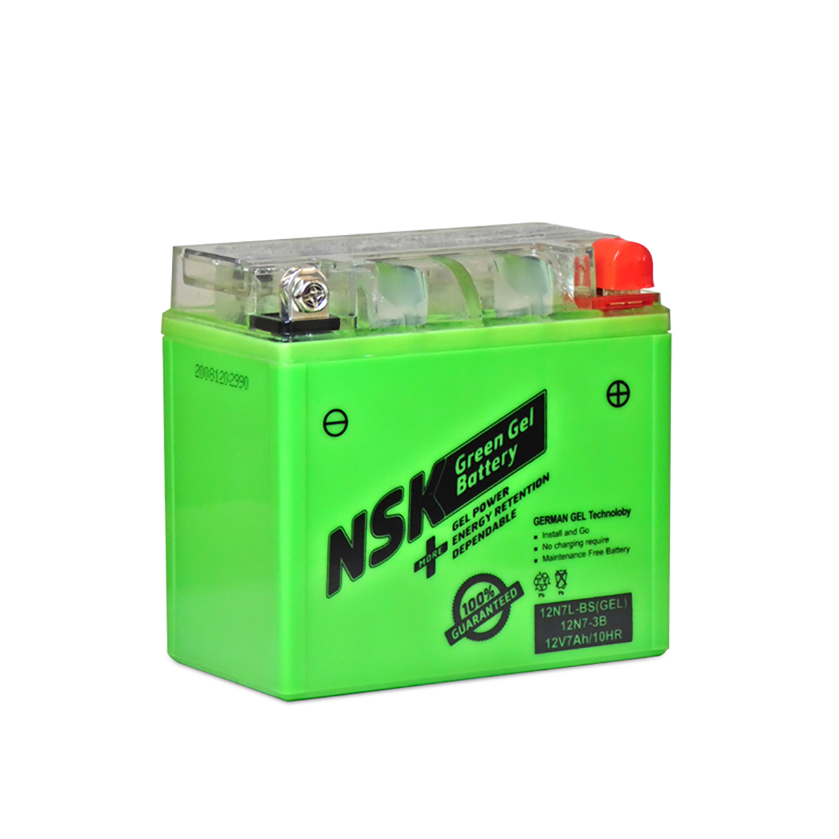 Bateria Moto NSK Green GEL 12N7L-BS / 12N7-3B 136x72x123.