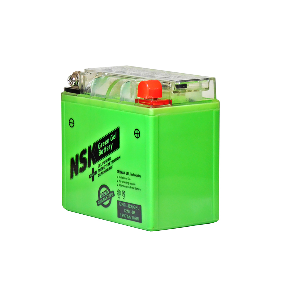 Bateria Moto NSK Green GEL 12N7L-BS / 12N7-3B 136x72x123.