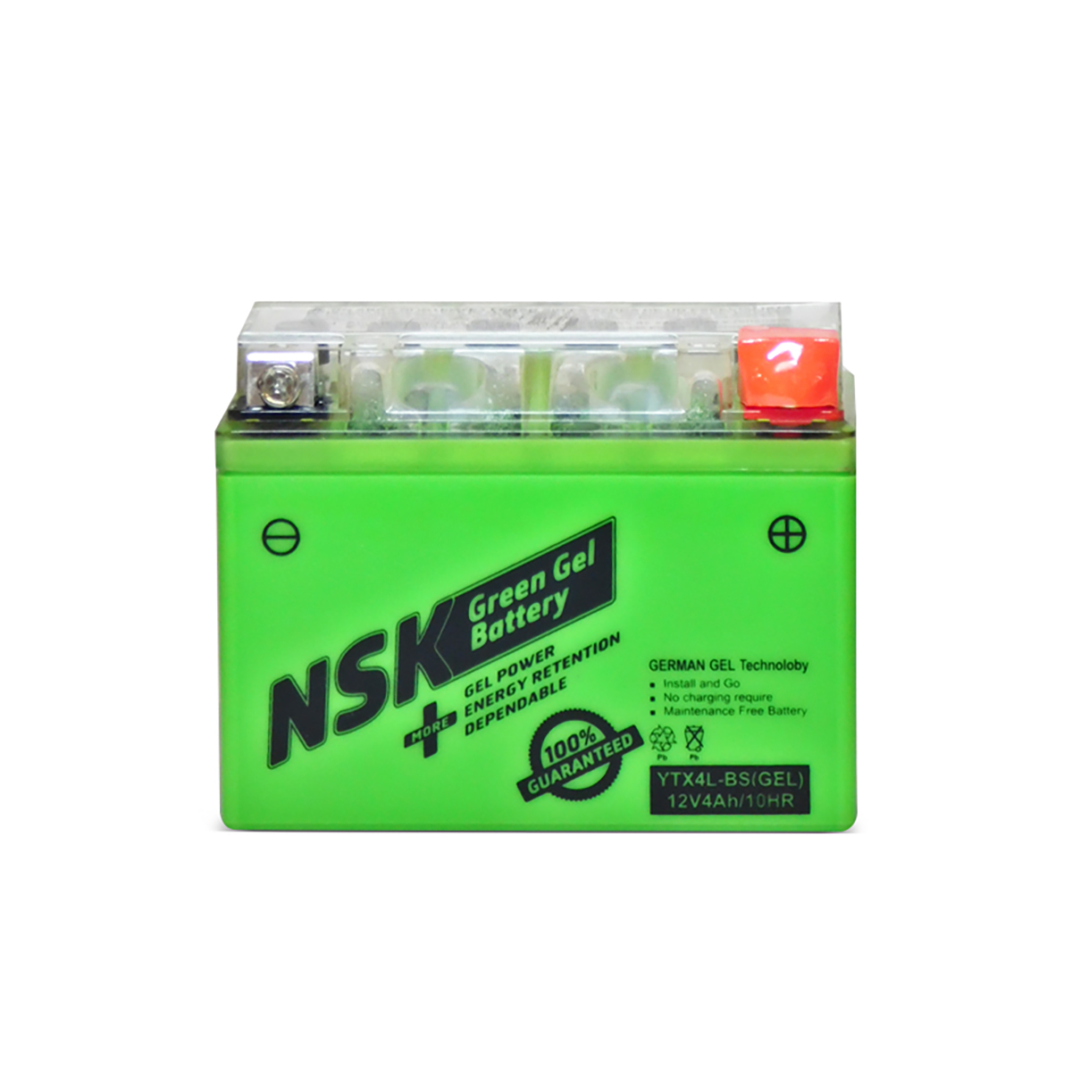 Bateria Moto NSK Green GEL YTX4L-BS 113x68x85