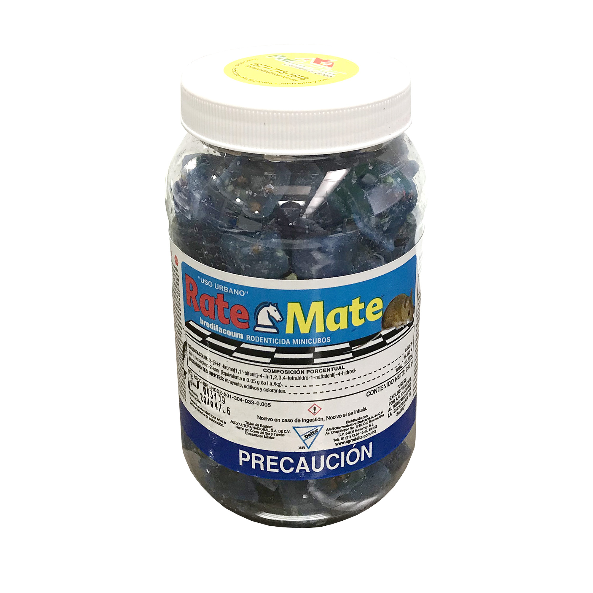 Rate Mate Rodenticida 250gr Cubos Mata Ratas