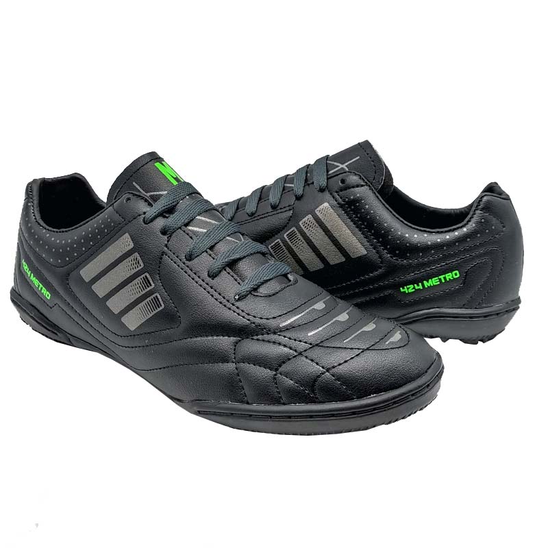 Tenis Metro-E 424 Negro Verde Futbol Rápido Fut siete