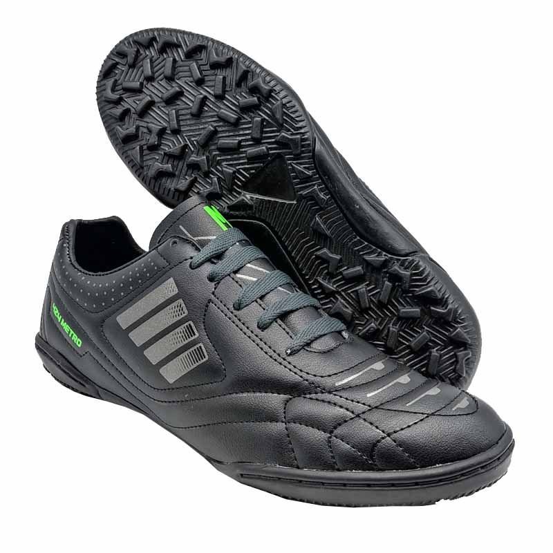 Tenis Metro-E 424 Negro Verde Futbol Rápido Fut siete