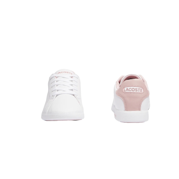 TENIS CASUAL LACOSTE GRADUATE BLANCO-ROSA/NIÑAS 41SUC0006