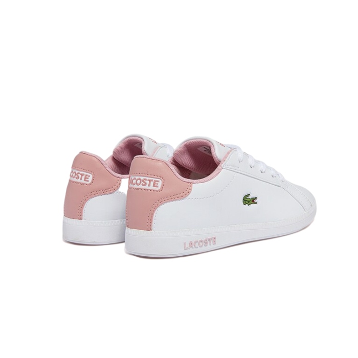 TENIS CASUAL LACOSTE GRADUATE BLANCO-ROSA/NIÑAS 41SUC0006