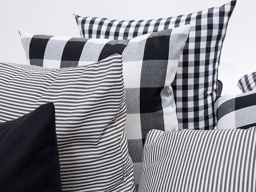 Juego 2 Fundas para Cojines Decorativos, forma cuadrada y rectangular, cuadros grandes