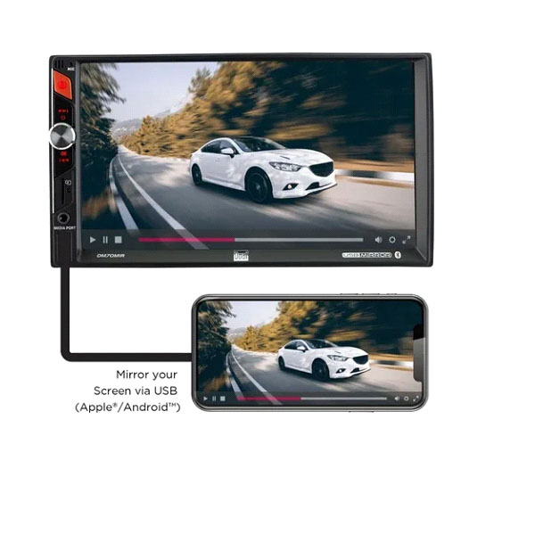 Auto Estereo De Pantalla Doble Dual Con Mirror Link Dm70mir