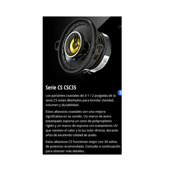 Bocinas Para Spark Kicker De Tablero De 3.5 2 Vias Csc3504