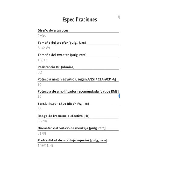 Bocinas Para Spark Kicker De Tablero De 3.5 2 Vias Csc3504
