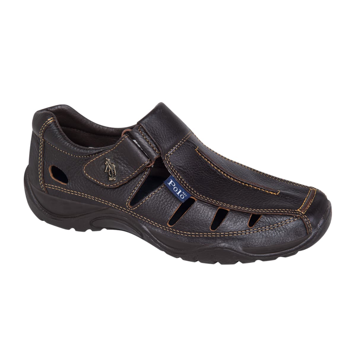 Sandalias casuales HPC Polo para hombre, color café, 153921