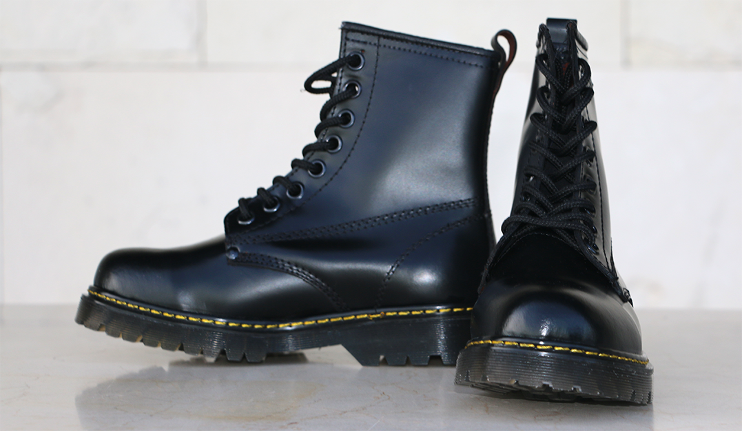 Botas Militar Piel Joven Chopper Negras Clasicas Hombre Mujer Chavo Chava Moda