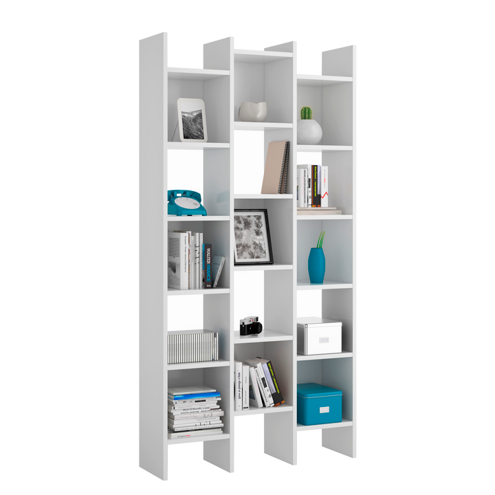 Librero Alto ID Design blanco con 15 espacios