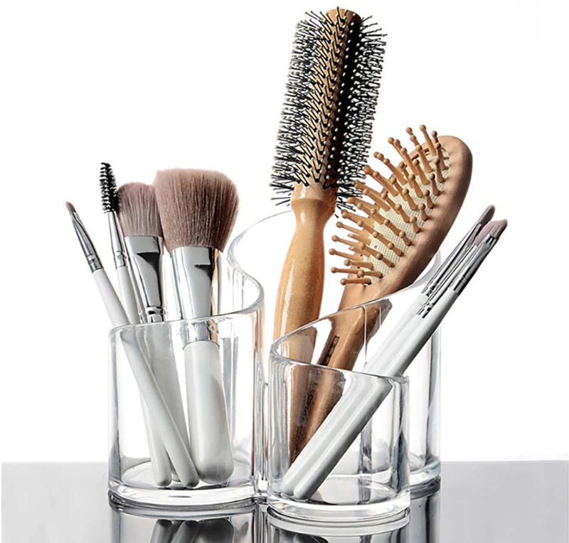 Organizador De Acrílico Para Brochas de Maquillaje Cosméticos Transparente