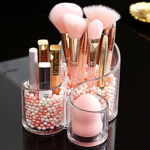 Organizador De Acrílico Para Brochas de Maquillaje Cosméticos Transparente