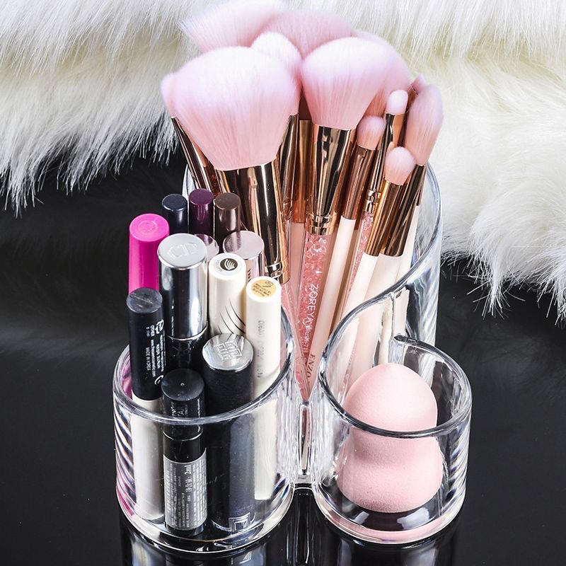 Organizador De Acrílico Para Brochas de Maquillaje Cosméticos Transparente