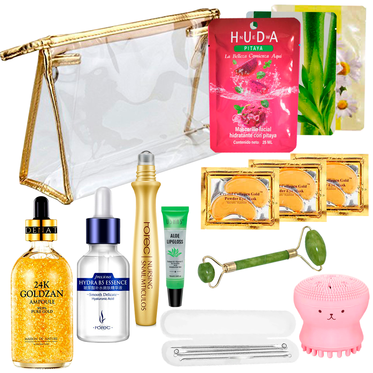 Colágeno + Suero + Acido caja de 14 piezas, kit de Belleza Cuidado Facial.