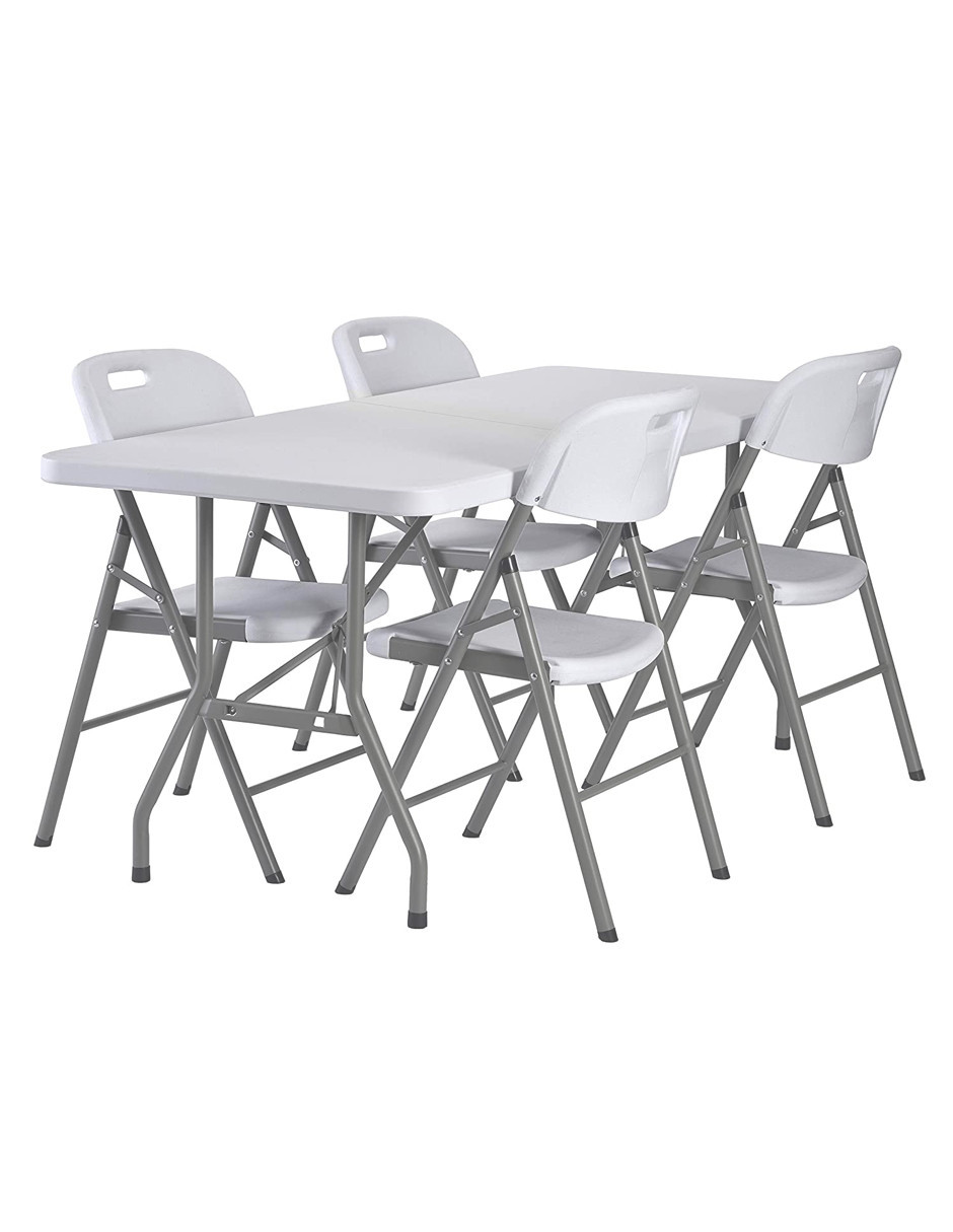 Set de Mesa plegable Polietileno 1.8M + 4 sillas plegables heavy duty Beckon