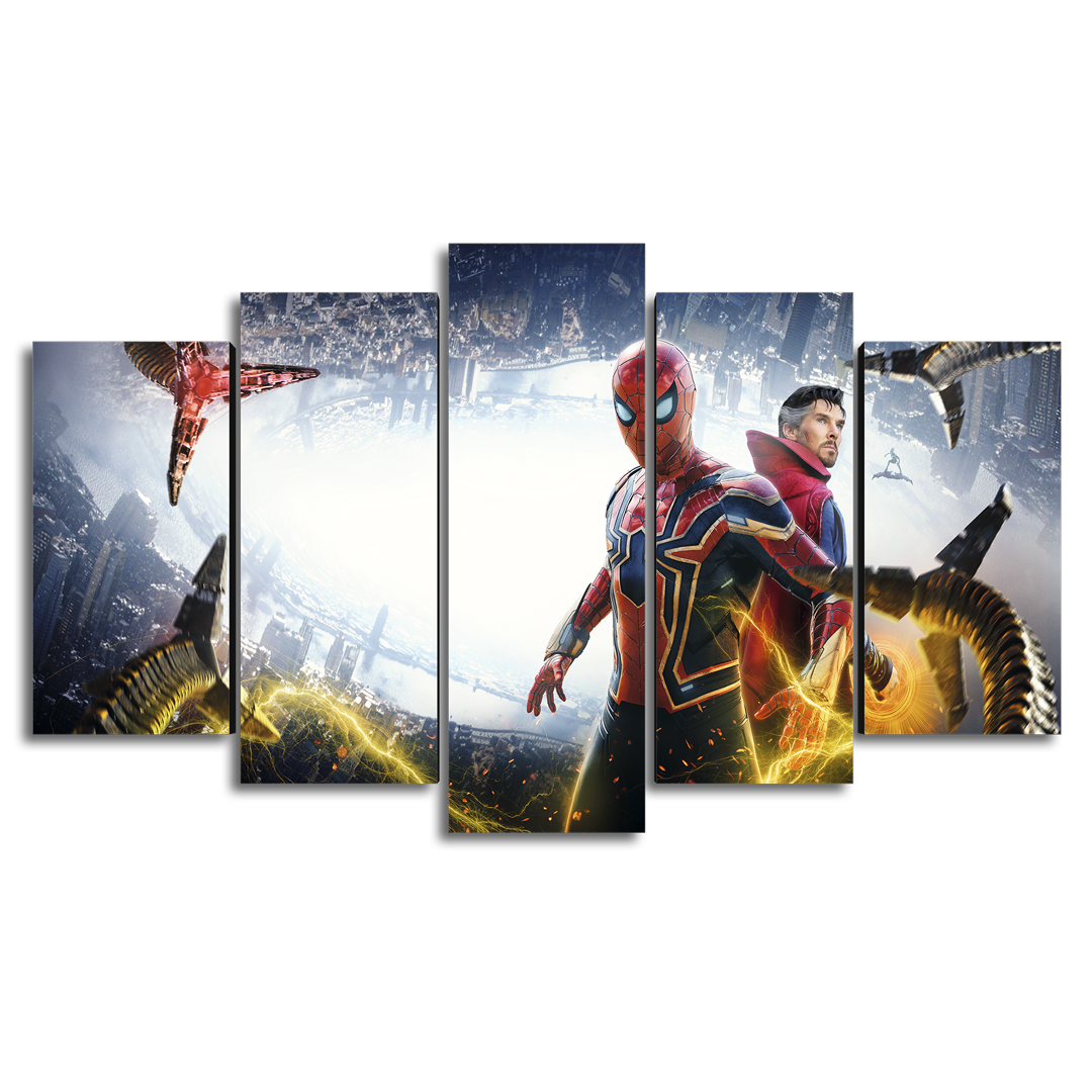 Cuadro Decorativo Spiderman NWH Iron Spider Doctor Strange Villanos Marvel 100x60cm 5pzs Cuadros MX