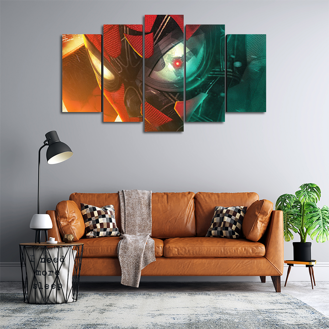 Cuadro Decorativo Spiderman Trajes Combinados Mascara Digital Art Marvel 100x60cm 5pzs Cuadros MX