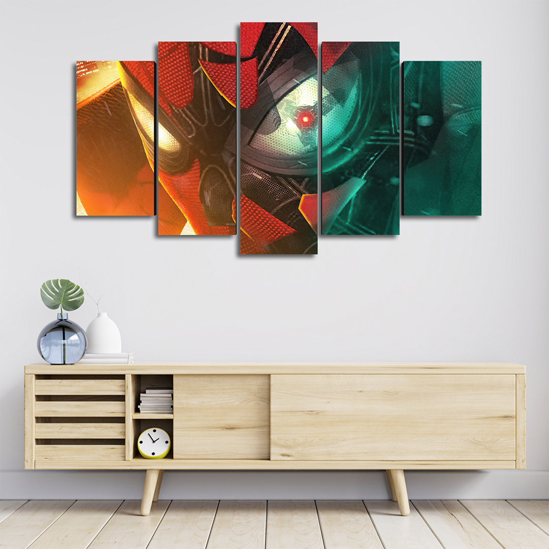 Cuadro Decorativo Spiderman Trajes Combinados Mascara Digital Art Marvel 100x60cm 5pzs Cuadros MX