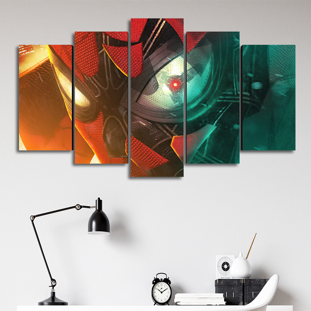Cuadro Decorativo Spiderman Trajes Combinados Mascara Digital Art Marvel 100x60cm 5pzs Cuadros MX