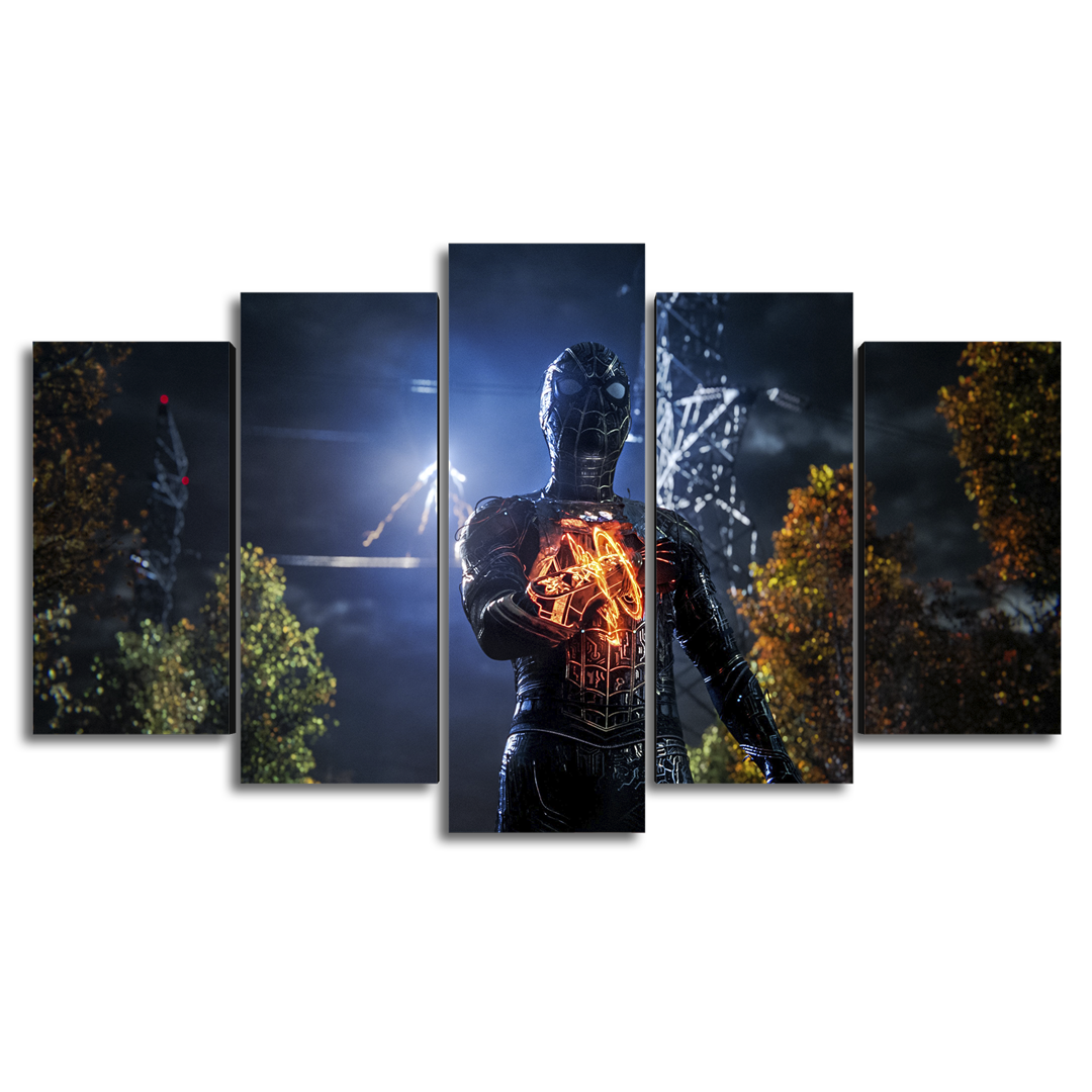 Cuadro Decorativo Spiderman NWH Traje Negro Electro Marvel 100x60cm 5pzs Cuadros MX
