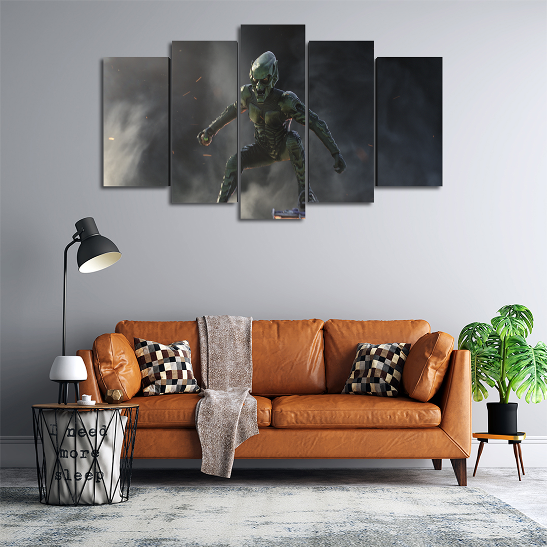 Cuadro Decorativo Spiderman NWH Duende Verde Marvel 100x60cm 5pzs Cuadros MX