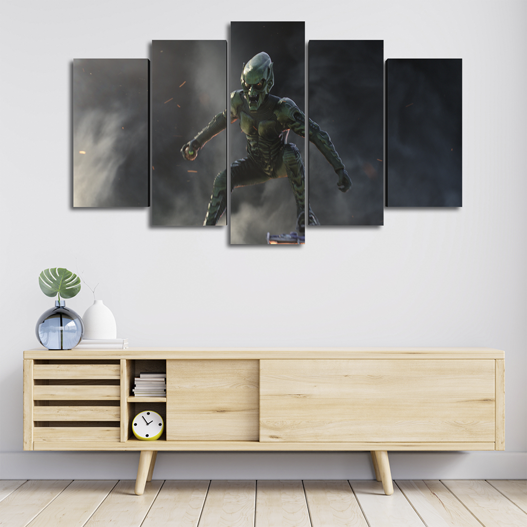 Cuadro Decorativo Spiderman NWH Duende Verde Marvel 100x60cm 5pzs Cuadros MX